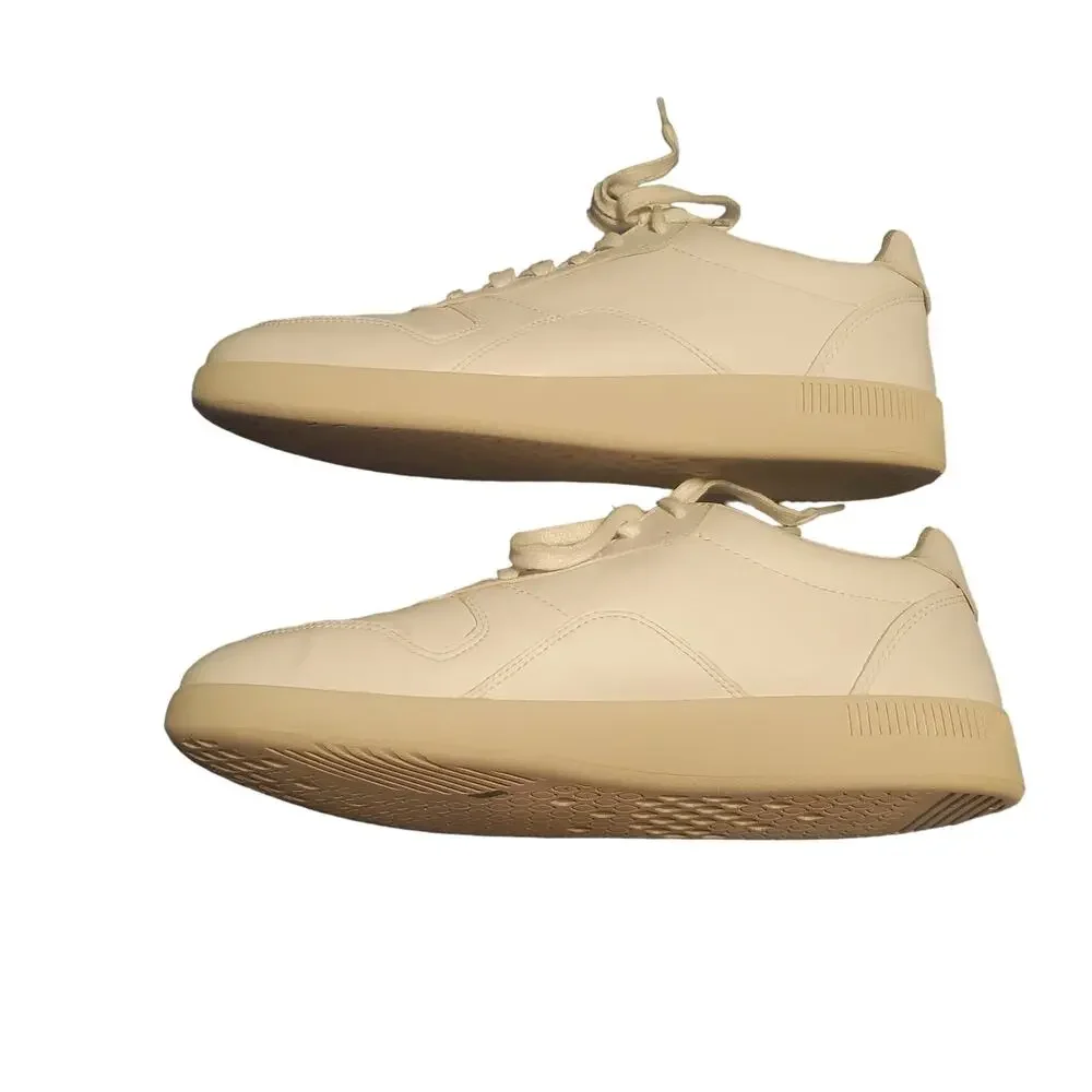 Everlane W Size 10, M Size 8 Unisex The ReLeather White Gray Tennis Shoes